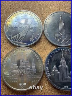 Soviet Union 1980 Moscow Olympics 1 Rouble Coin Set 6pcs Commemorative