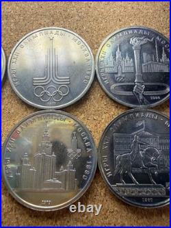 Soviet Union 1980 Moscow Olympics 1 Rouble Coin Set 6pcs Commemorative