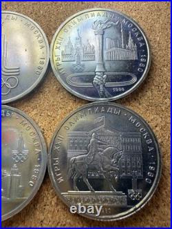 Soviet Union 1980 Moscow Olympics 1 Rouble Coin Set 6pcs Commemorative