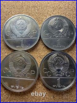 Soviet Union 1980 Moscow Olympics 1 Rouble Coin Set 6pcs Commemorative