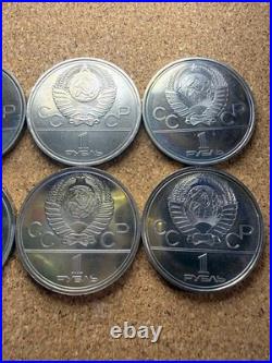 Soviet Union 1980 Moscow Olympics 1 Rouble Coin Set 6pcs Commemorative