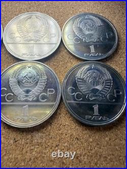 Soviet Union 1980 Moscow Olympics 1 Rouble Coin Set 6pcs Commemorative