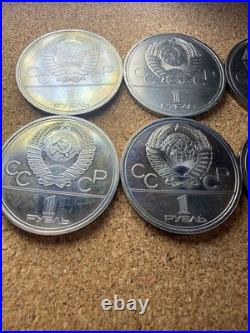 Soviet Union 1980 Moscow Olympics 1 Rouble Coin Set 6pcs Commemorative