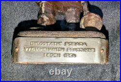 Soviet Union Communist Russia RARE Distinguished Worker Award Iron Statue