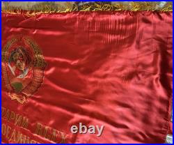 Soviet Union Flag Double Sided with Lenin on One Side Workers of the World Unite