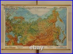 Soviet Union Frg GDR Russia Lernkarte 1990 Schulwandkarte Wall Map 158x107cm
