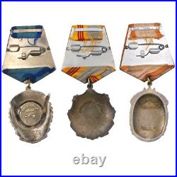 Soviet Union Lot of 3 Authentic Soviet State Orders
