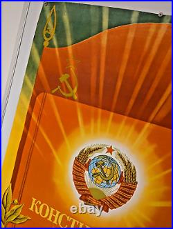 Soviet Union Republics Constitution Original Vintage Russian Propaganda Poster