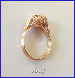Soviet Union Rose Gold Authentic Ring KNOTS 583/ 14K USSR, Armenia/Erevan