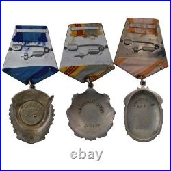 Soviet Union Set of 3 Soviet Orders Red Banner, Labour Glory, Badge of Honour