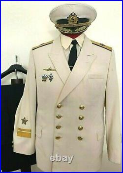 Soviet Union USSR Navy Admirals White Dress Uniform Cap Tunic Shirt & Pants 60's