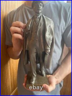 Soviet, large, metal statuette Vladimir Lenin, propaganda, USSR