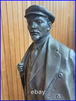 Soviet, large, metal statuette Vladimir Lenin, propaganda, USSR