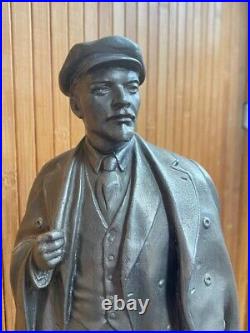 Soviet, large, metal statuette Vladimir Lenin, propaganda, USSR