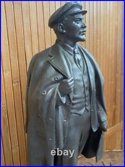 Soviet, large, metal statuette Vladimir Lenin, propaganda, USSR