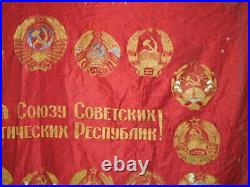 Soviet republican flag banner pennant Made in USSR 100 % Original -15 Republics