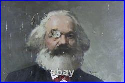 Soviet vintage portrait Oil on Canva Karl Marx Communist founder of communism