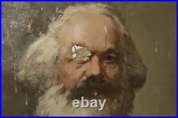 Soviet vintage portrait Oil on Canva Karl Marx Communist founder of communism