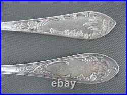 Spoon Fork Sterling Silver 875 Dinner made in Soviet Union USSR
