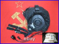 TANKMAN HELMET winter tank driver cap Leather Original 1986 Soviet Union USSR