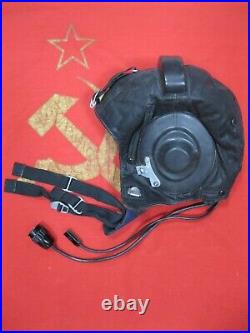 TANKMAN HELMET winter tank driver cap Leather Original 1986 Soviet Union USSR