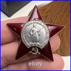 The Red Star Order Ussr Original & Authentic Silver Military Award Soviet Union