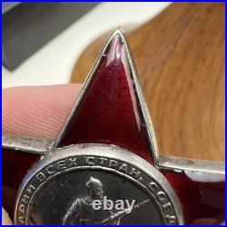 The Red Star Order Ussr Original & Authentic Silver Military Award Soviet Union