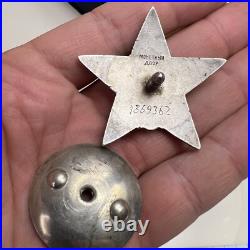 The Red Star Order Ussr Original & Authentic Silver Military Award Soviet Union