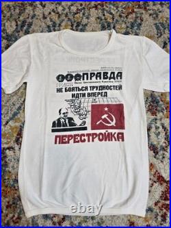 True Vintage 70's CCCP Soviet Union Russia Communist Graphic T-Shirt Size XS/S