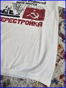 True Vintage 70's CCCP Soviet Union Russia Communist Graphic T-Shirt Size XS/S