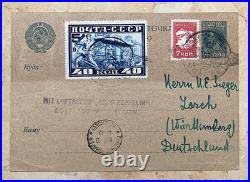USSR 1930 Graf Zeppelin Flight CVR Card 40k C12 Moscow Friedrichshafen Front Pmk