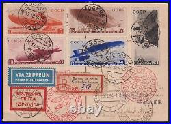 USSR 1934 Zeppelin set on FDC sent with german Zeppelin to Brazil Raritet