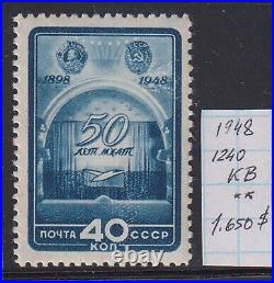 USSR 1948 MHAT 40 kop. SQUARE Raster SC#1240 1650$ MNH Scarce & Rare