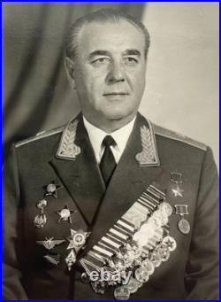 USSR Hero of the Soviet Union Decorated General Portrait 1985 Leningrad Photo