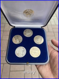 USSR Proof Coin Set 5 Coins in Original Box Soviet Union Mint Collection