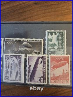 USSR RUSSIA 1934 (30th) Set of Zeppelin Airship Dirigible Stamps