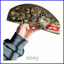 USSR Russian Soviet Union Army Cap and Badges 24 Pin Badge & 2 Patch Vintage Org