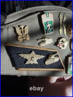 USSR Russian Soviet Union Army Cap and Badges 24 Pin Badge & 2 Patch Vintage Org