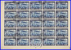 USSR-Scott C12a perf 10,5 pane of 25 showing numerous plate flows