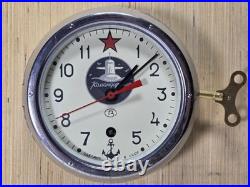 USSR Soviet CCCP Navy Kauahguyckue Red Star B Clock & Key