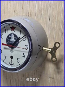 USSR Soviet CCCP Navy Kauahguyckue Red Star B Clock & Key