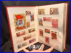 USSR Soviet Stamp Album w Faberge Romanov Calendar Card & Russia Sheet
