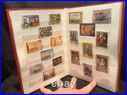 USSR Soviet Stamp Album w Faberge Romanov Calendar Card & Russia Sheet