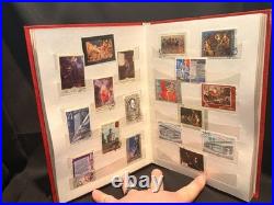 USSR Soviet Stamp Album w Faberge Romanov Calendar Card & Russia Sheet