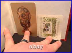 USSR Soviet Stamp Album w Faberge Romanov Calendar Card & Russia Sheet