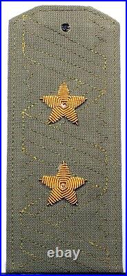 USSR Soviet Union Army Lieutenant General Rank Shoulder Board Pair Green Shirt