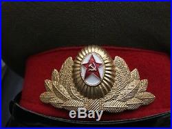 USSR Soviet Union Military Hat Vintage & Original 1983 + USSR Brass Belt Buckle