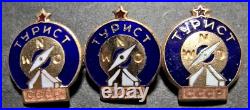 USSR. Tourist of the Soviet Union. Set of three badges. Originals