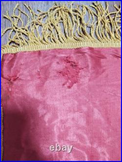 USSR Velvet Flag Banner Soviet Union Doubl Sided Lenin Emblem 53X44 Comunism