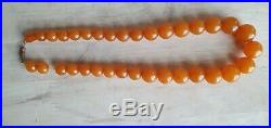 USSR Vintage NATURAL Baltic AMBER necklace 55 grams 70s Soviet Union Russia